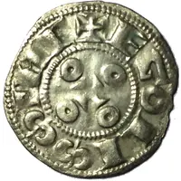 Denier with four annulets - Immobilization of Louis IV