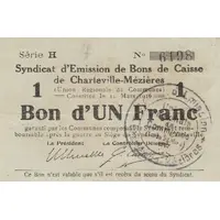 1 Franc - Syndicat d'Emission de Bons de Caisse de Charleville-Mézières 08