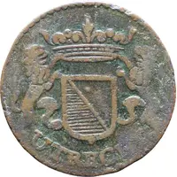 1 Duit Arms with horizontal bars, piedfort at 1.5 weight