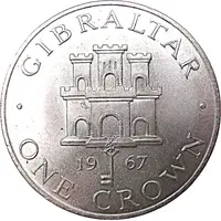 1 Crown - Elizabeth II Gibraltar Castle and Key
