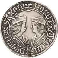 1 Guldengroschen 'Klappmützentaler' - Frederick III, Albrecht and Johann