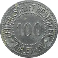 100 Pfennig - Ahlen Gewerkschaft Westfalen