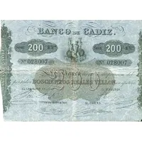 200 Reales de Vellón Banco de Cádiz