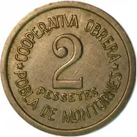 2 Pesetas - Cooperativa Obrera