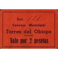 2 Pesetas Torres del Obispo