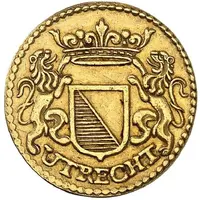 1 Duit Arms with horizontal bars, gold pattern at 1 ducat weight