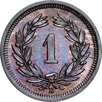 1 Rappen Wreath, bronze
