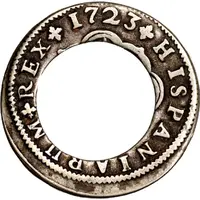 2 Bits Center hole in Spanish 2 Reales