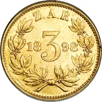 3 Pence Sammy Marks Tickey, Gold Pattern