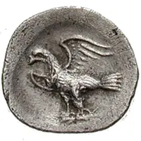 1 Obol Without legend, open wings, facing left