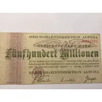 500 000 000 Mark Reichsbahndirektion