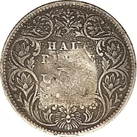 Indian 1/2 Rupee counterstamped Victoria