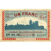 1 Franc - Chambre de Commerce de Béziers [34]