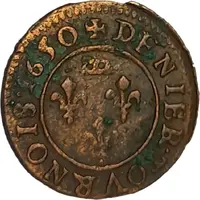Denier Tournois - Gaston d'Orléans 9th type