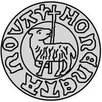 1 Hvid - Christian I Visby, ram walking left without flag