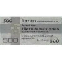 500 Mark Forum-Scheck