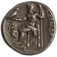 Drachm In the name of Alexander III, Kolophon