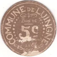 5 Centimes - Commune of Luingne [Hainaut]