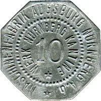 10 Pfennig - Augsburg Maschinenfabrik Augsburg-Nürnberg