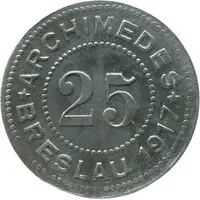 25 Pfennigs - Breslau Archimedes