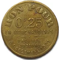 25 Centimes - Chambre Syndicale des Commissionnaires en Primeurs - Lyon [69]