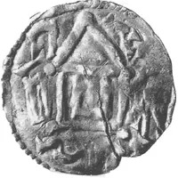 Denier - Charles III Trier mint, temple