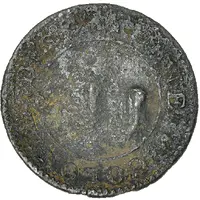 11/2 Pence Black Dog, LL countermark on Cayenne colony 2 Sous