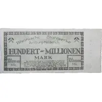 100 000 000 Mark Rheinische Stahlwerke