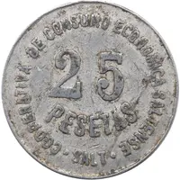 25 Pesetas - Cooperativa de Consumo Económica Saltense