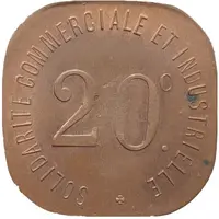 20 Centimes - Solidarité Commerciale et Industrielle - Neuilly sur Seine [92] Copper