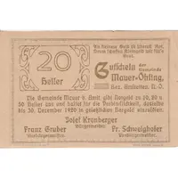 20 Heller Mauer-Öhling