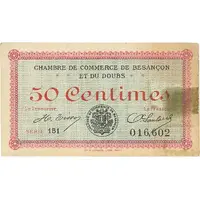 50 centimes - Chambre de Commerce de Besançon et du Doubs [25]