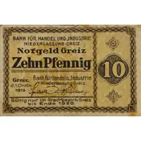 10 Pfennig Bank für Handel und Industrie