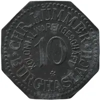 10 Pfennig - Burghaslach Chr. Hümmer Kolonialwarengeschäft