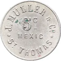 5 Cents - J. Müller and Co. St. Thomas