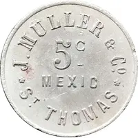 5 Cents - J. Müller and Co. St. Thomas