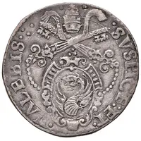 1 Testone - Gregory XIII ANCONA below bust