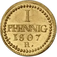 1 Pfennig - Frederick August I Gold pattern strike