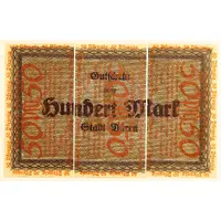 50 Pfennig 3 x dissected from 100 Mark