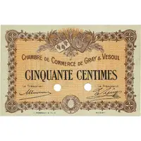 50 Centimes - Chambre de Commerce de Gray and Vesoul 70