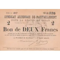2 Francs - Syndicat Ardennais de Ravitaillement pour la Région de Sedan 08