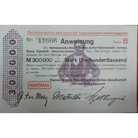 300 000 Mark Hannoversche Maschinenbau-AG