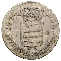 4 Rundstück - Carl XI Without either inner circle