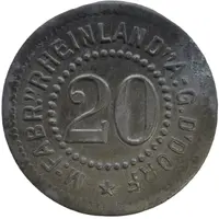 20 Pfennig - Düsseldorf M.-Fabr. Rheinland A.G.