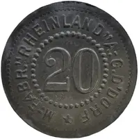 20 Pfennig - Düsseldorf M.-Fabr. Rheinland A.G.