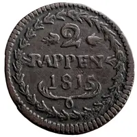 2 Rappen - branches under the date