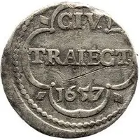 1 Duit Arms with dots, silver, piedfort at 2.5-3 times weight