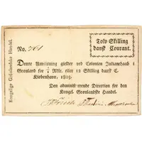 12 Skilling Courant / 1/8 Rigsdaler Colonien Julianehaab i Grønland