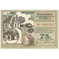 75 Pfennig Provinzialverband Westfalen Kriegsbeschädigter und Kriegerhinterbliebener
