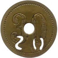 30 Pfennig Werth-Marke, with cutout 'OS'